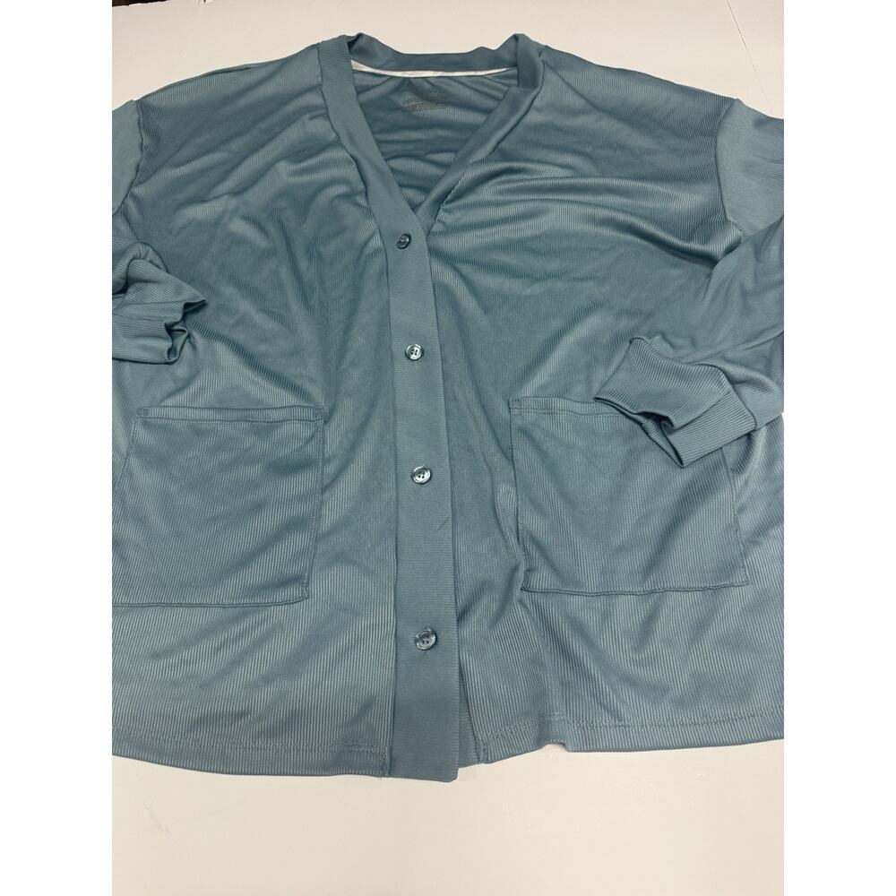 Live 2 Lounge Teal Blue Button Up Cardigan L